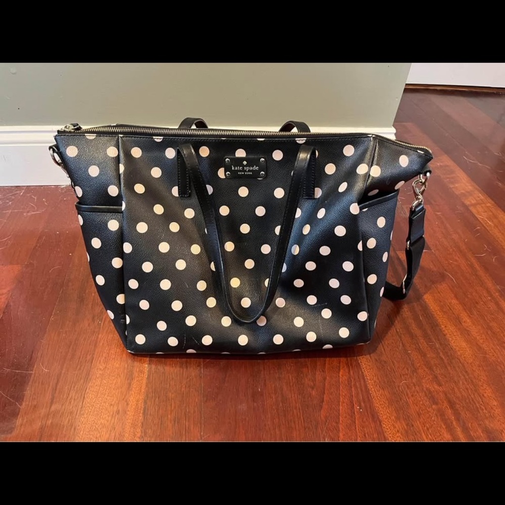 Kate Spade Black and White Polka Dot Tote